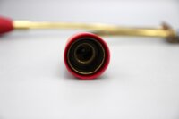 Zweiflammige Mid-Century Wandleuchte Messing mit roten Flöten 1950er/1960er Vintage