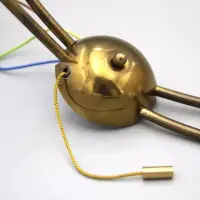 Zweiflammige Wandleuchte aus Messing und Acryl Gold Weiß 1950er Mid-Century Vintage