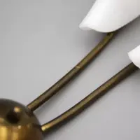 Zweiflammige Wandleuchte aus Messing und Acryl Gold Weiß 1950er Mid-Century Vintage