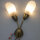 Zweiflammige Mid-Century Wandleuchte aus Messing und Glas 1950er Vintage