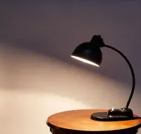LBL Tischlampe Schwarzglas 1950er Bauhaus Vintage