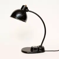 LBL Tischlampe Schwarzglas 1950er Bauhaus Vintage