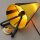 Wandlampe 1950er  Gelb Schwarz Mid-Century Vintage
