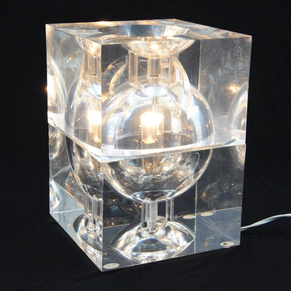 Alessandro Mendini Cubosfera Tischlampe Acrylglas 1968 Space Age Vintage