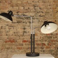 Kaiser Idell 6580 Super Doppelarm-Tischlampe von Christian Dell. Seltenes Vintage-Original mit markanter Konstruktion und klassischer Bauhaus-Ästhetik.