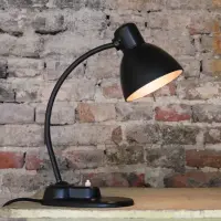 Kandem Tischlampe Metall Bakelit Schwarz 1930er Bauhaus Vintage