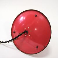 Rockabilly Atomic-Age Hängelampe Laterne rot-weiß Opalglas 1950er Vintage