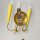 Dreiflammige Wandlampe Messing Gelb Schwarz 1950er Mid-Century Vintage
