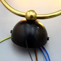 Wandlampe zweiflammig Messing Schwarz 1950er Mid-Century Vintage (2 Stück)