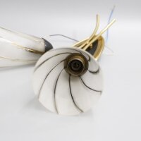 Zweiflammige Wandlampe Messing Opalglas 1950er Mid-Century Vintage