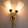 Zweiflammige Wandlampe Messing Opalglas 1950er Mid-Century Vintage