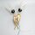 Zweiflammige Wandlampe Messing Opalglas 1950er Mid-Century Vintage