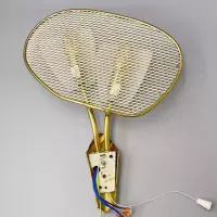 ERCO zugeschriebene zweiflammige Wandlampe Messing Acryl 1950er Mid-Century Vintage