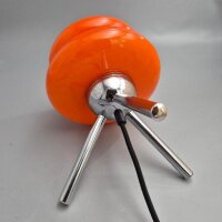 Moderne Tischlampe aus orangefarbenem Glas und Chrom im...
