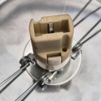 Moderne Tischlampe aus orangefarbenem Glas und Chrom im skandinavischen Stil