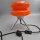 Moderne Tischlampe aus orangefarbenem Glas und Chrom im skandinavischen Stil