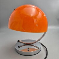 Moderne Tischlampe Orange Glas Chrom Italian Style Space Age