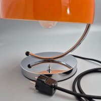 Moderne Tischlampe Orange Glas Chrom Italian Style Space Age