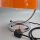Moderne Tischlampe Orange Glas Chrom Italian Style Space Age