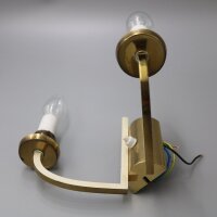 Skandinavische zweiflammige Wandlampe Messing Opalglas 1960er Mid-Century Vintage