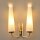 Skandinavische zweiflammige Wandlampe Messing Opalglas 1960er Mid-Century Vintage