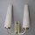 Skandinavische zweiflammige Wandlampe Messing Opalglas 1960er Mid-Century Vintage