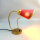 1950er Tütenlampe Messing Rot gelocht Rockabilly Mid-Century Vintage