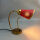 1950er Tütenlampe Messing Rot gelocht Rockabilly Mid-Century Vintage