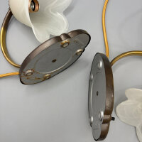 Paar Vintage Tischleuchten aus Messing und Glas mit E14-Fassung – goldfarbenes Textilkabel