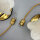 Paar Vintage Tischleuchten aus Messing und Glas mit E14-Fassung – goldfarbenes Textilkabel