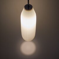 Peill & Putzler „Verona“ Pendelleuchte von Aloys F. Gangkofner – geripptes Opalglas – 1950er – Mid-Century Vintage