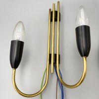 Paar Mid-Century Wandleuchten Messing Schwarz im Stil von Stilnovo – 1950er – Vintage