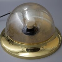 Paar WKR Wand- und Deckenleuchten aus Messing mit goldenem Bubbleglas – 1970er Vintage