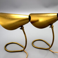 Paar Messing-Nachttischleuchten – 1960er Mid-Century – österreichisches Design – Vintage