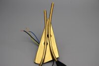 Zweiflammige Wandlampe aus Messing und schwarzem Kunststoff 1950er  Mid-Century Stil Novo  Vintage