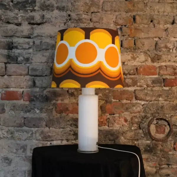 Uno & Östen Kristiansson Tischleuchte für Luxus Vittsjö – Stoffschirm Orange – 1960er/70er Swedish Vintage