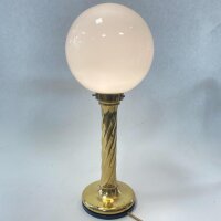 Kugel-Tischleuchte aus Messing mit Opalglas –...