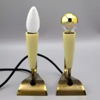 Paar Messing-Tischleuchten – 1950er/60er...
