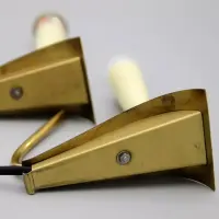 Paar Messing-Tischleuchten – 1950er/60er Mid-Century – E14 – Vintage