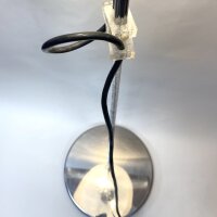 Guzzini Stehleuchte mit großem Opalschirm – Chrom – 1970er Space Age Vintage