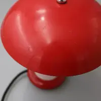 Pilz-Tischleuchte „Piccolo Fungo“ Rot Weiß Chrom – 1950er/60er Atomic Age Vintage
