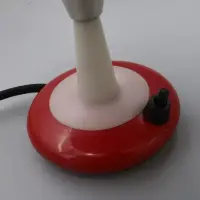Pilz-Tischleuchte „Piccolo Fungo“ Rot Weiß Chrom – 1950er/60er Atomic Age Vintage