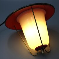 Rockabilly Deckenlampe in Korallrot & Opalglas...