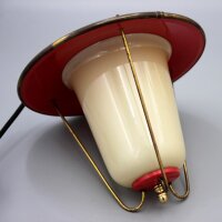 Rockabilly Deckenlampe in Korallrot & Opalglas...