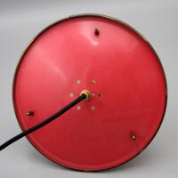 Rockabilly Deckenlampe in Korallrot & Opalglas – 1950er Laternenleuchte Vintage