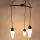 3-flammige Kaskaden-Hängeleuchte aus Opalglas & Holz – 1960er – skandinavisches Design – Vintage