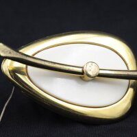 Messing Wandleuchte mit geriffeltem Opalglas – 1950er Mid-Century Vintage