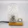 Tischlampe mit Bubbleglas – Beige & Metall – 1970er Mid-Century Vintage