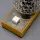 Tischleuchte mit Bubbleglas – Beige & Metall – 1970er Mid-Century Vintage