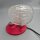 Hillebrand Tischlampe mit Pressglas – Rot & Chrom – 1970er Space Age Vintage